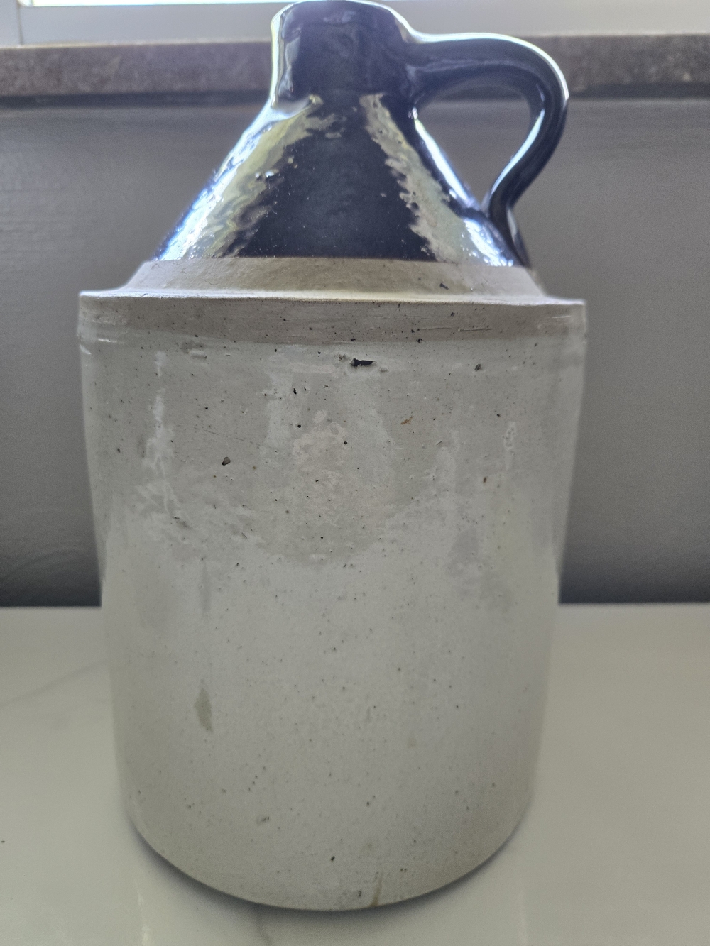Antique Two-toned Stoneware Jug 11.5 Inches Heavy